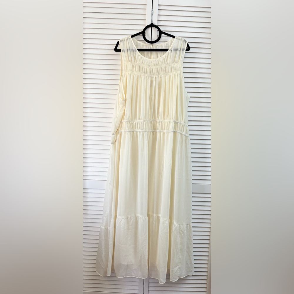 A New Day Women’s Cream Long Maxi Dress, Size: 3X, NWT